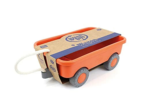 Budget 𧨠Wagon, Orange - Pretend Play, Motor Skills, Kids Outdoor Toy Vehicle. No BPA, Phthalates, PVC. Dishwasher Safe, Recycled Plastic, Made In USA π€© - Image 2