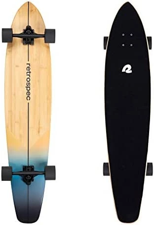 Top 10 π€© Zed Longboard Skateboard Complete Cruiser | Bamboo & Canadian Maple Wood Cruiser W/ Reverse Kingpin Trucks For Commuting, Cruising, Carving & Downhill Riding Riptid 𧨠- Image 14
