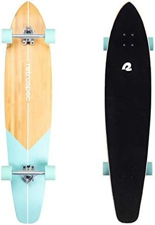 Top 10 π€© Zed Longboard Skateboard Complete Cruiser | Bamboo & Canadian Maple Wood Cruiser W/ Reverse Kingpin Trucks For Commuting, Cruising, Carving & Downhill Riding Riptid 𧨠- Image 15