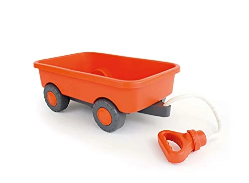Budget 𧨠Wagon, Orange - Pretend Play, Motor Skills, Kids Outdoor Toy Vehicle. No BPA, Phthalates, PVC. Dishwasher Safe, Recycled Plastic, Made In USA π€©
