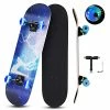 Coupon 🤩 Skateboards For Beginners, 31 INCH Standard Complete Skateboard For Kids Boys Girls Adults Teens, 9 Layer Maple Wood Double Kick Concave Skate Board With LED Light Up Wheels Planet 🛒