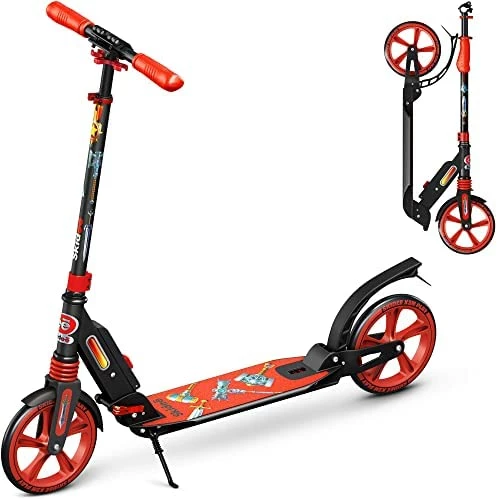 Best deal π Scooter For Kids Ages 6-12 - Scooters For Teens 12 Years And Up - Adult Scooter With Anti-Shock Suspension - Scooter For Kids 8 Years And Up With 4 Adjustment Levels Handlebar Up To 41 Inches High Street Art π - Image 7