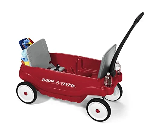 New π Deluxe Family Wagon With Canopy, Plastic Red Wagon, For Ages 1.5+ π - Image 4