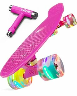 Best Pirce 🔥 Skateboard For Kids Ages 6-12 - 22 Inch Kids Skateboard For Girl Boy Skate Board For Kids 8-12 - Mini Skateboards For Kids Mini Cruiser Skateboards For Kids 4-6 - Girl Skateboard For Kids Beginners 12 Led Tricolores 2 😉
