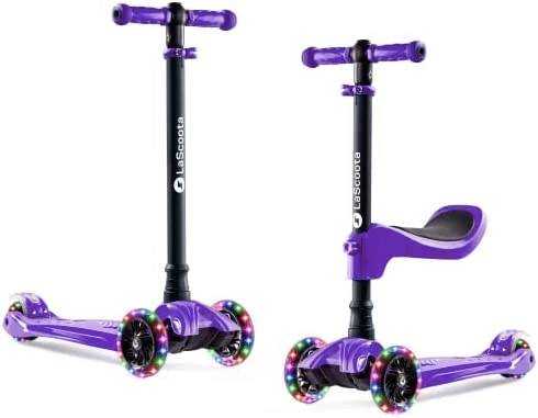 Wholesale β€οΈ Scoota 2-in-1 Kids Kick Scooter, Adjustable Height Handlebars And Removable Seat, 3 LED Lighted Wheels And Anti-Slip Deck, For Boys & Girls Aged 3-12 And Up To 100 Lbs. Purple π - Image 13