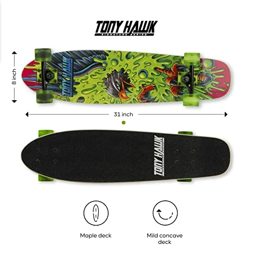 Cheapest ⌛ Tony Hawk 31" Complete Cruiser Skateboard, 9-Ply Maple Deck Skateboard For Cruising, Carving, Tricks And Downhill Pink Haw ⭐ - Image 3