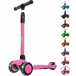 Best reviews of ⭐ Kick Scooter B03, Lean 'N Glide 3-Wheeled Push Scooter With Extra Wide PU Light-Up Wheels, Any Height Adjustable Handlebar And Strong Thick Deck For Children From 3-12yrs (Rose Pink) 🤩
