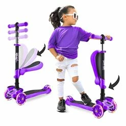 Best Pirce π₯ 3 Wheeled Scooter For Kids - Stand & Cruise Child/Toddlers Toy Folding Kick Scooters W/Adjustable Height, Anti-Slip Deck, Flashing Wheel Lights, For Boys/Girls 2-12 Year Old - Hurtle HURFS56 Pink π§¨