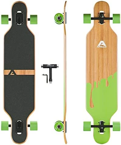 Cheapest π POLLO Longboard Skateboards - Premium Long Boards For Adults, Teens And Kids. Cruiser Long Board Skateboard. Drop Through Longboards Made Of Bamboo & Fiberglass - High-Speed Bearings & T-Tool Weird π - Image 11