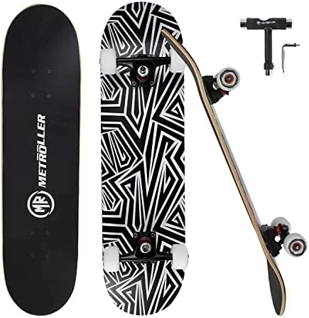 Brand new 𧨠Skateboards For Beginners,31 X 8 Complete Standard Skate Boards For Girls Boys, 7 Layer Canadian Maple Double Kick Concave Skateboard For Kids Youth Teens Adults π - Image 9