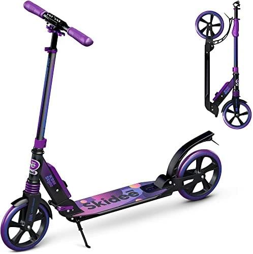 Best deal π Scooter For Kids Ages 6-12 - Scooters For Teens 12 Years And Up - Adult Scooter With Anti-Shock Suspension - Scooter For Kids 8 Years And Up With 4 Adjustment Levels Handlebar Up To 41 Inches High Street Art π - Image 13