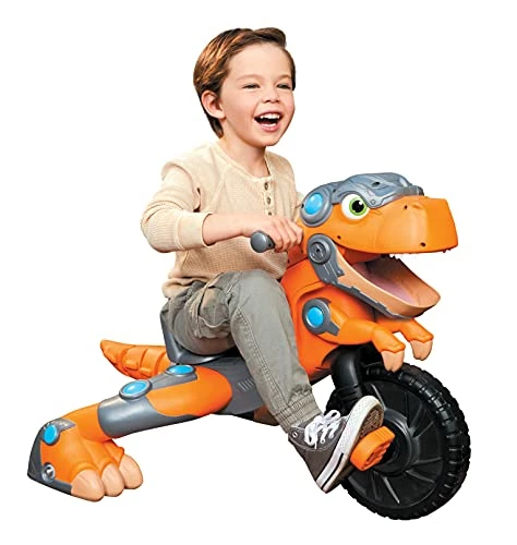 Budget 𧨠Chompin' Dino Trike, Outdoor Indoor Ride On Toy W/ Dinosaur Sounds Roars, Adjustable Seat, Rugged Wheels- Kids Gift, For Toddler Boys & Girls Ages 3 4 5+ Years Old π - Image 2