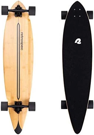 Top 10 π€© Zed Longboard Skateboard Complete Cruiser | Bamboo & Canadian Maple Wood Cruiser W/ Reverse Kingpin Trucks For Commuting, Cruising, Carving & Downhill Riding Riptid 𧨠- Image 12