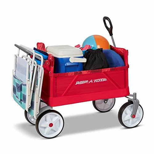 Budget β€οΈ Beach & Boardwalk Wagon, Folding Beach Cart, Ages 1.5+, Red Beach Wagon π - Image 2