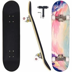 Outlet β¨ Skateboards For Beginners Adults Youths Teens Kids Girls Boys 31 Inch Pro Complete Skate Boards 7 Layer Canadian Maple Double Kick Concave Longboards β¨