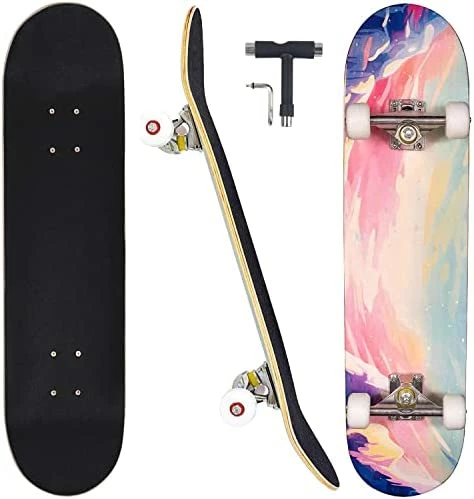 Outlet ✨ Skateboards For Beginners Adults Youths Teens Kids Girls Boys 31 Inch Pro Complete Skate Boards 7 Layer Canadian Maple Double Kick Concave Longboards ✨ - Image 12