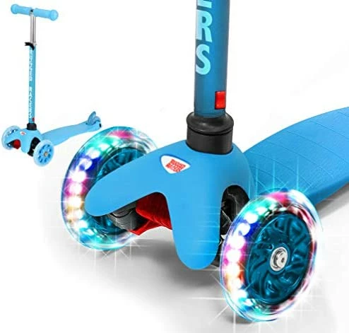 Deals π Dinosaur Print Kick Scooter For Boys & Girls 3 Wheel Scooter, Adjustable Kick Scooter For Kids With PU LED Light Up Wheels, Step Brake, Lean 2 Turn, Ride On Toys For Children 3 Year Plus Bl β¨ - Image 6