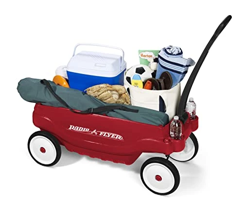 New π Deluxe Family Wagon With Canopy, Plastic Red Wagon, For Ages 1.5+ π - Image 5
