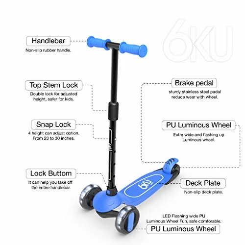 Brand new ⭐ Scooter For Kids Ages 3-5 With Flash Wheels , Kids Scooter 4 Adjustable Height, Toddler Scooter Extra-Wide PU LED Wheels, 3 Wheel Scooter For Kids For Girls & Boys Learn To Steer… Blue 💯 - Image 3
