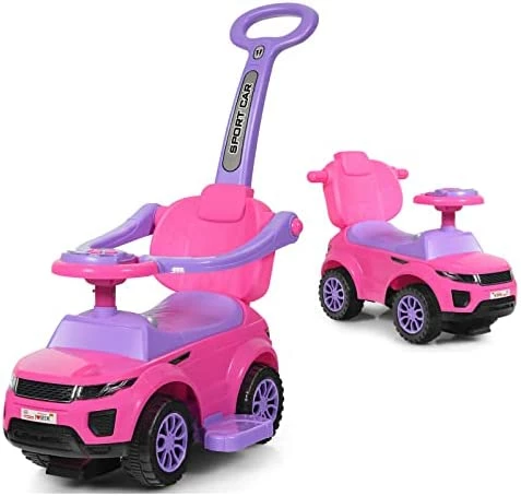 Cheapest π₯° Push Cars For Toddlers, 3-in-1 Kids Toy Car Stroller With Push Handle & Detachable Guardrail, Sound & Lights, Under Seat Storage, Foot-to-Floor Ride On Push Car For Boys Girls (Pink) π - Image 10