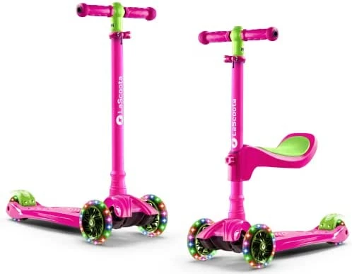 Wholesale β€οΈ Scoota 2-in-1 Kids Kick Scooter, Adjustable Height Handlebars And Removable Seat, 3 LED Lighted Wheels And Anti-Slip Deck, For Boys & Girls Aged 3-12 And Up To 100 Lbs. Purple π - Image 12