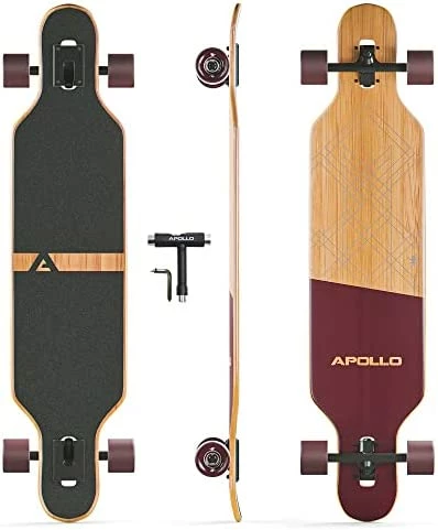 Cheapest π POLLO Longboard Skateboards - Premium Long Boards For Adults, Teens And Kids. Cruiser Long Board Skateboard. Drop Through Longboards Made Of Bamboo & Fiberglass - High-Speed Bearings & T-Tool Weird π - Image 6