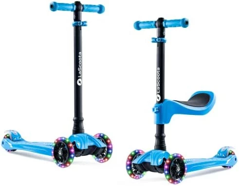 Wholesale β€οΈ Scoota 2-in-1 Kids Kick Scooter, Adjustable Height Handlebars And Removable Seat, 3 LED Lighted Wheels And Anti-Slip Deck, For Boys & Girls Aged 3-12 And Up To 100 Lbs. Purple π - Image 5