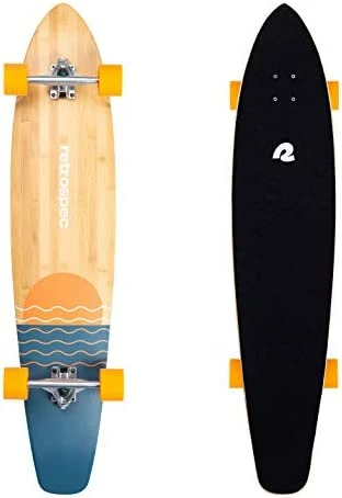 Top 10 π€© Zed Longboard Skateboard Complete Cruiser | Bamboo & Canadian Maple Wood Cruiser W/ Reverse Kingpin Trucks For Commuting, Cruising, Carving & Downhill Riding Riptid 𧨠- Image 9