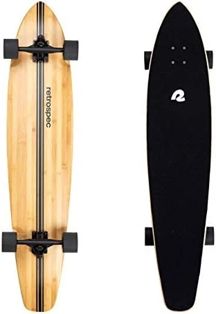 Top 10 π€© Zed Longboard Skateboard Complete Cruiser | Bamboo & Canadian Maple Wood Cruiser W/ Reverse Kingpin Trucks For Commuting, Cruising, Carving & Downhill Riding Riptid 𧨠- Image 11