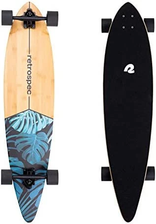 Top 10 π€© Zed Longboard Skateboard Complete Cruiser | Bamboo & Canadian Maple Wood Cruiser W/ Reverse Kingpin Trucks For Commuting, Cruising, Carving & Downhill Riding Riptid 𧨠- Image 8
