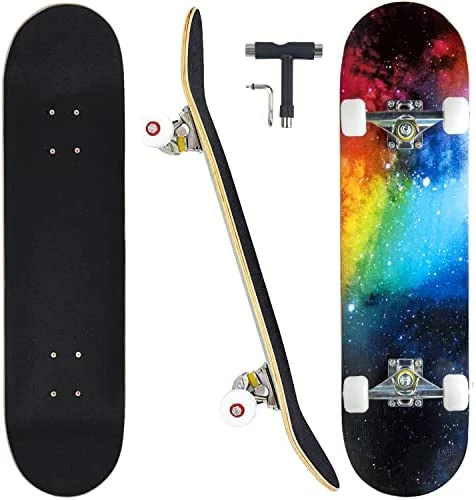 Outlet ✨ Skateboards For Beginners Adults Youths Teens Kids Girls Boys 31 Inch Pro Complete Skate Boards 7 Layer Canadian Maple Double Kick Concave Longboards ✨ - Image 11