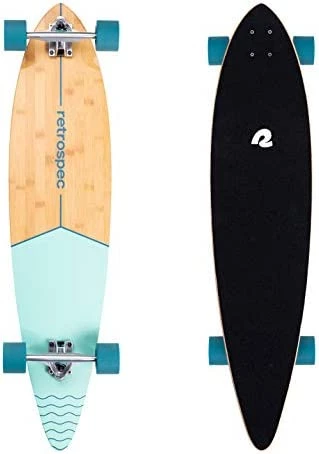 Top 10 π€© Zed Longboard Skateboard Complete Cruiser | Bamboo & Canadian Maple Wood Cruiser W/ Reverse Kingpin Trucks For Commuting, Cruising, Carving & Downhill Riding Riptid 𧨠- Image 7