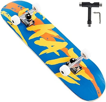 Coupon 🤩 31 Inch Skateboards, Complete Skateboard For Girls/Boys/Teens/Youth/Beginners, 7 Layer Northeast Maple Double Kick Concave Skateboards For Kids Youth Teens Adults Black ✔️ - Image 10