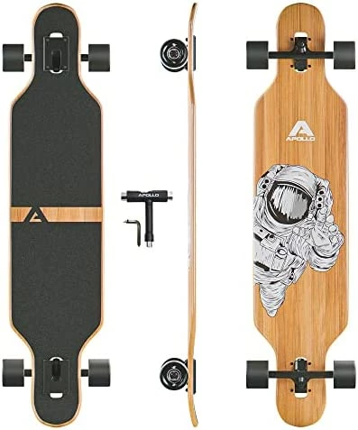 Cheapest π POLLO Longboard Skateboards - Premium Long Boards For Adults, Teens And Kids. Cruiser Long Board Skateboard. Drop Through Longboards Made Of Bamboo & Fiberglass - High-Speed Bearings & T-Tool Weird π - Image 5