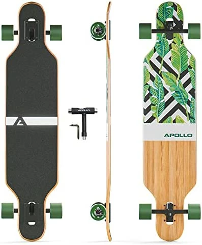 Cheapest π POLLO Longboard Skateboards - Premium Long Boards For Adults, Teens And Kids. Cruiser Long Board Skateboard. Drop Through Longboards Made Of Bamboo & Fiberglass - High-Speed Bearings & T-Tool Weird π - Image 8