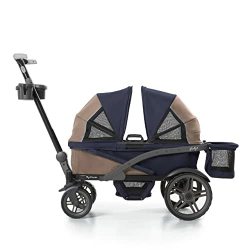 Discount π Anthem 2 Double Wagon Stroller, All-Terrain Collapsible Wagon With Canopy For Kids, 2 Seater (Sand & Sea) π₯°