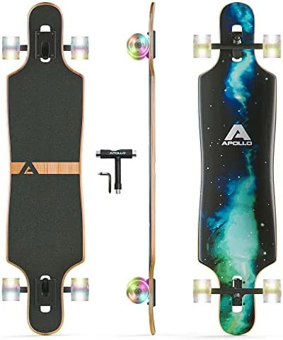 Cheapest π POLLO Longboard Skateboards - Premium Long Boards For Adults, Teens And Kids. Cruiser Long Board Skateboard. Drop Through Longboards Made Of Bamboo & Fiberglass - High-Speed Bearings & T-Tool Weird π - Image 9