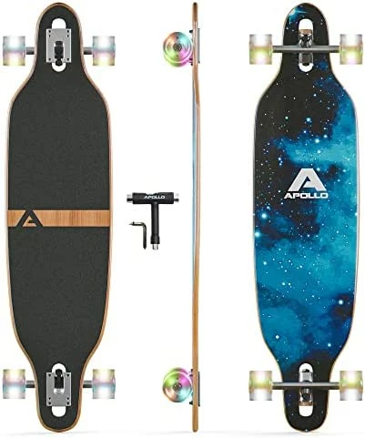 Cheapest π POLLO Longboard Skateboards - Premium Long Boards For Adults, Teens And Kids. Cruiser Long Board Skateboard. Drop Through Longboards Made Of Bamboo & Fiberglass - High-Speed Bearings & T-Tool Weird π - Image 7
