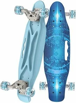 Promo β€οΈ Skateboard In Plastic Colourful Plastic Skateboards For Pros, Beginners, Kids & Adults Flexible Deck & Smooth PU Wheels Skateboard For Kids Outdoor Sports 6.2 X 23.2 Pink Dupink π