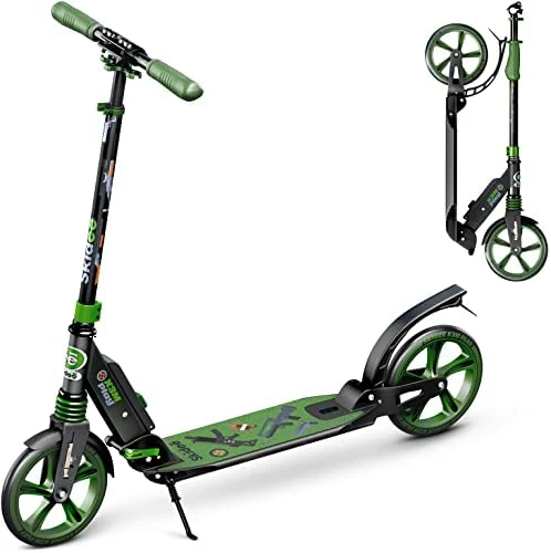 Best deal π Scooter For Kids Ages 6-12 - Scooters For Teens 12 Years And Up - Adult Scooter With Anti-Shock Suspension - Scooter For Kids 8 Years And Up With 4 Adjustment Levels Handlebar Up To 41 Inches High Street Art π - Image 9