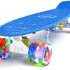 Best deal 🥰 22" Inch Complete Mini Cruiser Skateboard With Colorful LED Light Up Wheels For Beginners Youths Boys Kids Purple Galaxy 🥰