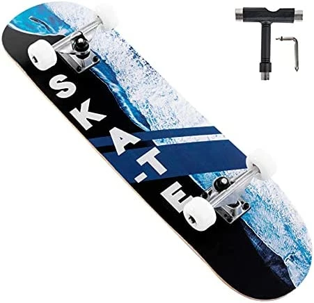 Coupon 🤩 31 Inch Skateboards, Complete Skateboard For Girls/Boys/Teens/Youth/Beginners, 7 Layer Northeast Maple Double Kick Concave Skateboards For Kids Youth Teens Adults Black ✔️ - Image 8