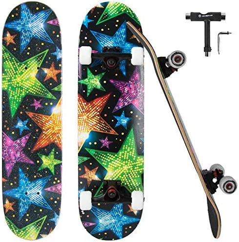 Brand new 𧨠Skateboards For Beginners,31 X 8 Complete Standard Skate Boards For Girls Boys, 7 Layer Canadian Maple Double Kick Concave Skateboard For Kids Youth Teens Adults π - Image 15