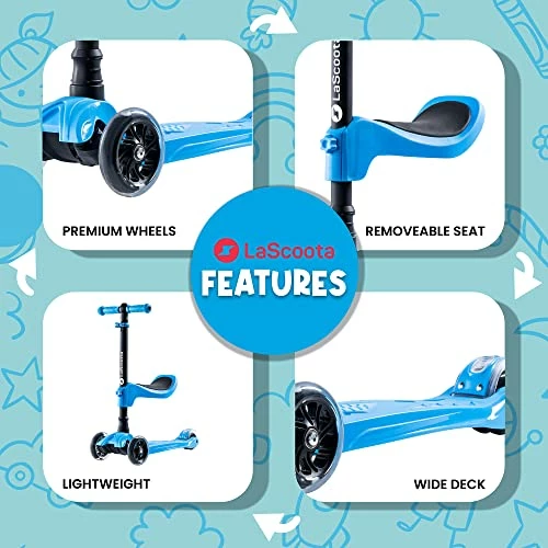 Wholesale β€οΈ Scoota 2-in-1 Kids Kick Scooter, Adjustable Height Handlebars And Removable Seat, 3 LED Lighted Wheels And Anti-Slip Deck, For Boys & Girls Aged 3-12 And Up To 100 Lbs. Purple π - Image 2