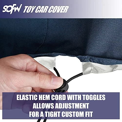 Hot Sale π Large Kids Ride-On Truck Toy Car Cover,Heavy Duty 600D Electric Jeep Power Wheels Cover Waterproof All Weather -Jeep Power Wheels Cover, Water-Resistant For Outdoor,55" L X 34" W X 34" H Grey And Blue π - Image 3