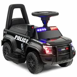 Cheap 🎉 Lectric Ride On Push Car, Battery Powered Ride On Police Car W/Megaphone, Lights, Siren, Under Seat Storage, Cop Foot-to-Floor Sliding Push Cars For Toddler, Gift For Boys Girls(Black) 😉