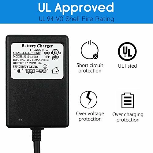 Best deal π 12V Battery Charger For Kids Ride On Toys, Power Supply Adapter For Yamaha Raptor 700R, Toyota FJ Cruiser, MegaTredz, Motion Trendz 12 Volt Children Electric Wheels Cars, UL Listed π―