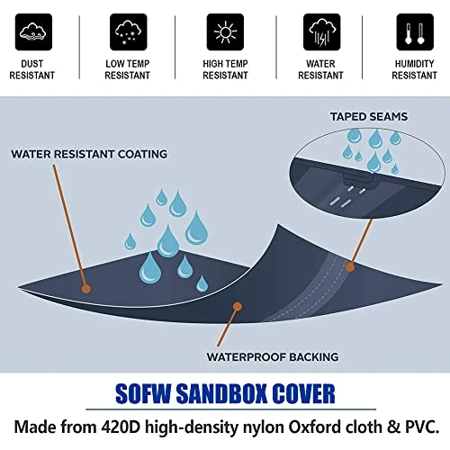 Hot Sale π Large Kids Ride-On Truck Toy Car Cover,Heavy Duty 600D Electric Jeep Power Wheels Cover Waterproof All Weather -Jeep Power Wheels Cover, Water-Resistant For Outdoor,55" L X 34" W X 34" H Grey And Blue π - Image 4