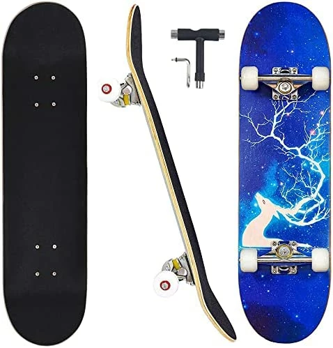 Outlet ✨ Skateboards For Beginners Adults Youths Teens Kids Girls Boys 31 Inch Pro Complete Skate Boards 7 Layer Canadian Maple Double Kick Concave Longboards ✨ - Image 7