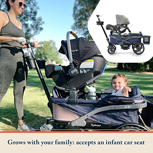 Brand new π Anthem 4 Quad Wagon Stroller, All-Terrain Collapsible Wagon With Canopy For Kids, 4 Seater (Sand & Sea) π - Image 4